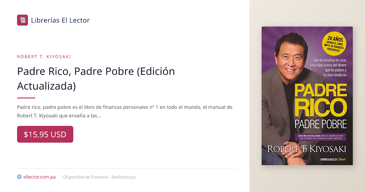 El Lector | Libro | Padre Rico, Padre Pobre (Edición Actualizada ...
