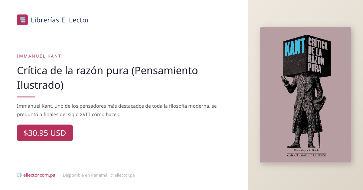 Crítica de la razón pura (Pensamiento Ilustrado) – Librerías El Lector ...