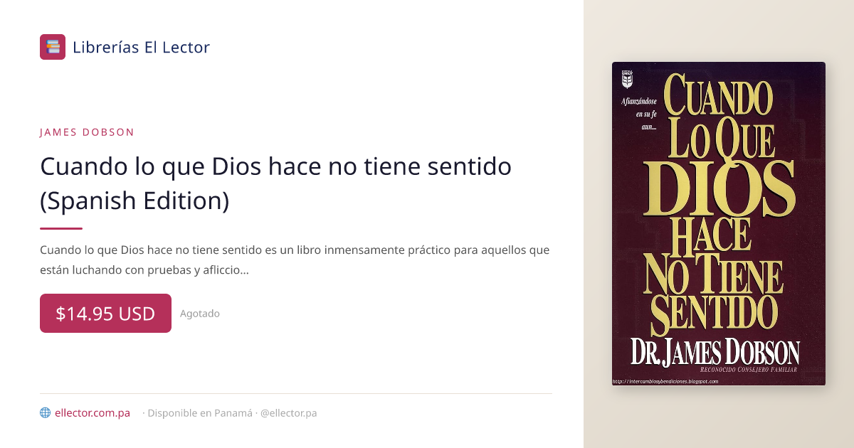 libro | Cuando lo que Dios hace no tiene sentido (Spanish Edition