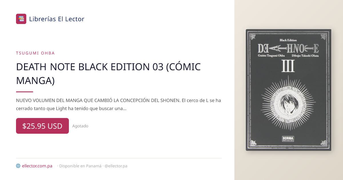 DEATH NOTE BLACK EDITION 03 (CÓMIC MANGA) – Librerías El Lector Panamá