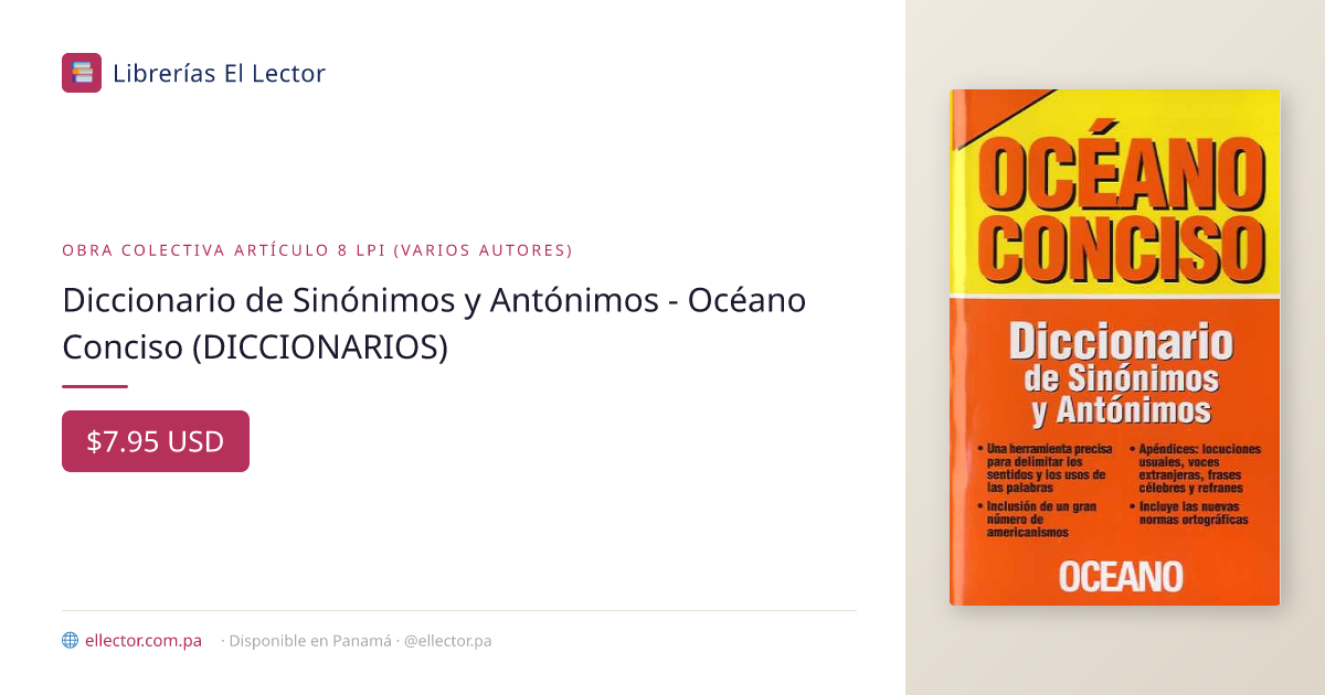 Diccionario de Sinónimos y Antónimos - Océano Conciso