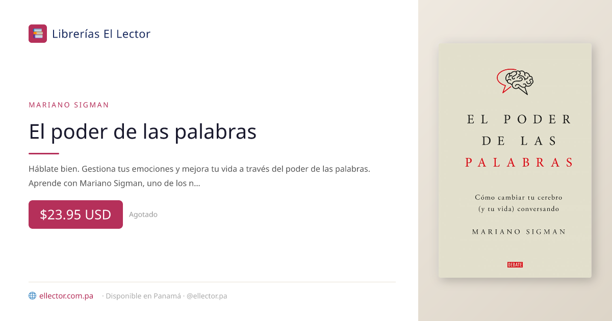 libro | El poder de las palabras | Mariano Sigman – Librerías El Lector ...
