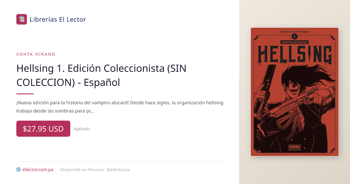 Hellsing 1. Edición Coleccionista (SIN COLECCION) - Español – Librerías ...