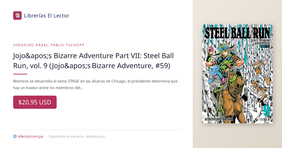 Jojo's Bizarre Adventure Part VII: Steel Ball Run, vol. 9