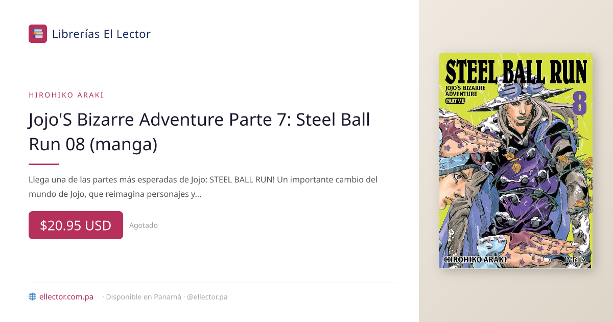 Jojo'S Bizarre Adventure Parte 7: Steel Ball Run 08 (manga
