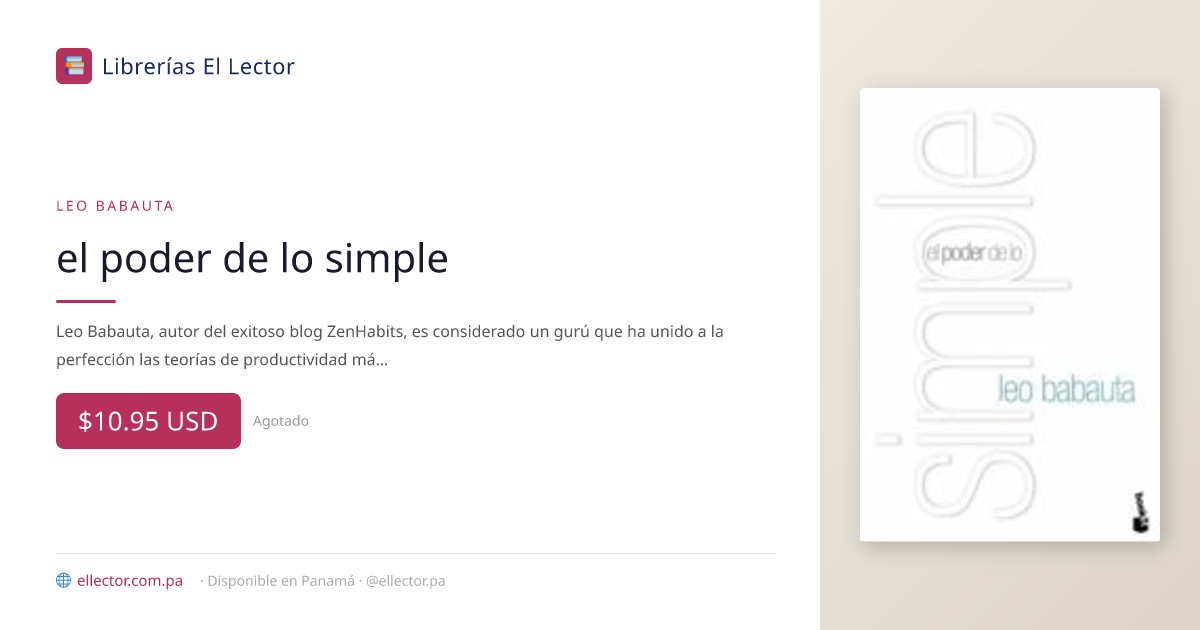 el poder de lo simple | leo babauta – Librerías El Lector Panamá