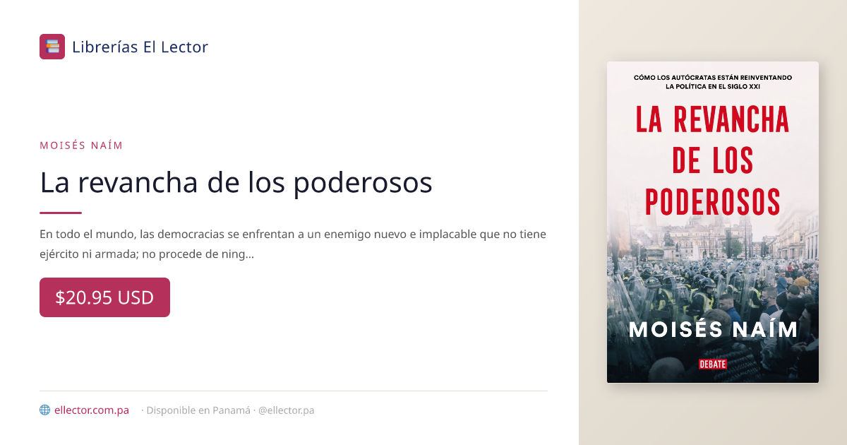 Libro | La revancha de los poderosos |Moisés Naím – Librerías El Lector ...