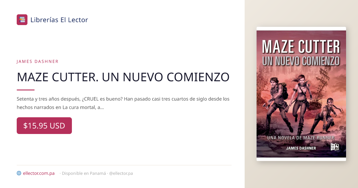 libro | MAZE CUTTER. UN NUEVO COMIENZO | James Dashner, VR Editoras ...