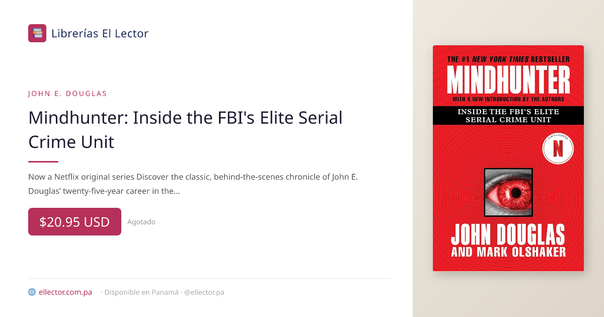 El Lector | Libro | Mindhunter: Inside the FBI's Elite Serial Crime ...
