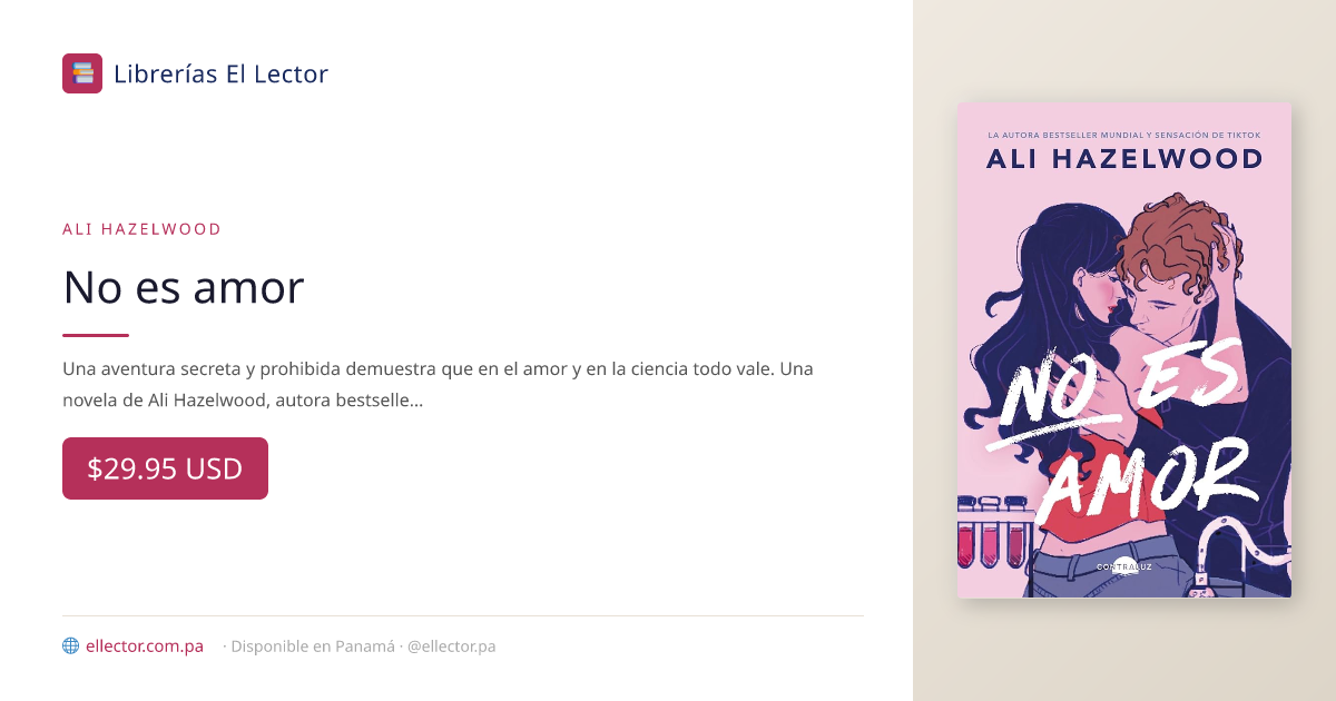 No es amor – Librerías El Lector Panamá