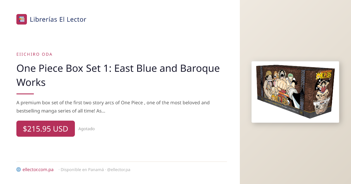 El Lector | Libro | One Piece Box Set 1: East Blue and Baroque