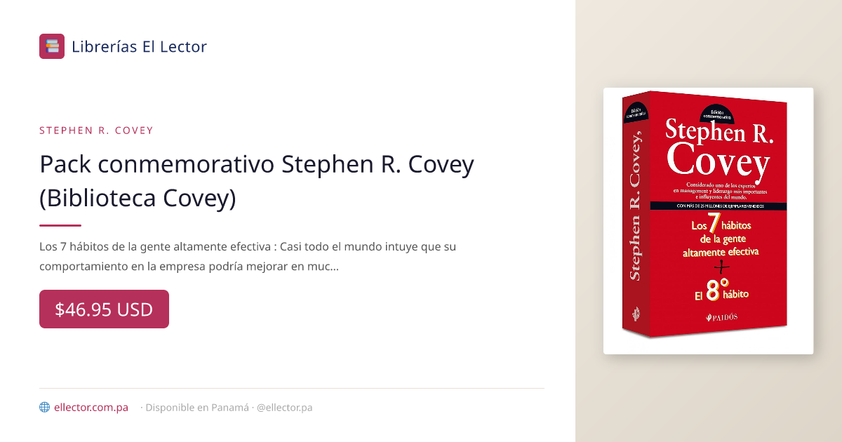 El Lector | Libro | Pack conmemorativo Stephen R. Covey (Biblioteca ...