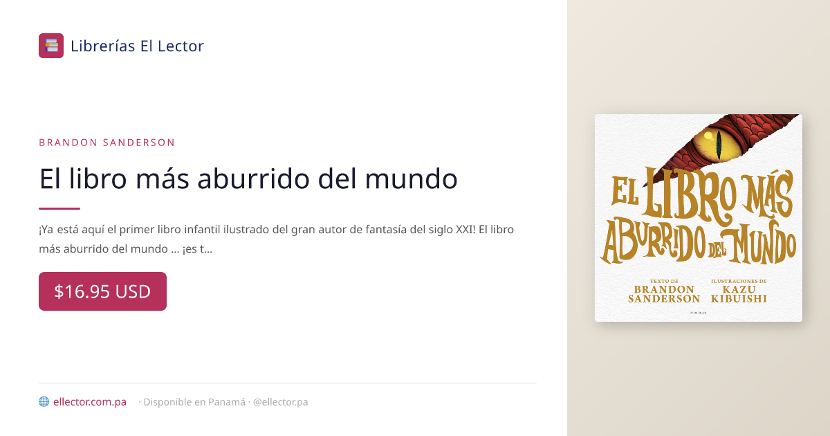 Libro | El libro más aburrido del mundo | Brandon Sanderson – Librerías ...