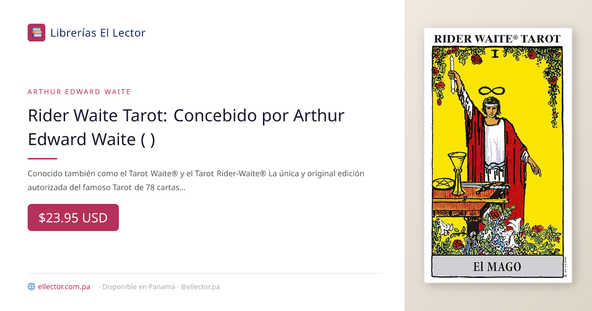 El Lector | Libro | Rider Waite Tarot: Concebido por Arthur Edward ...