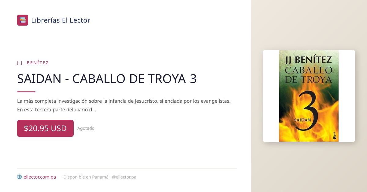 libro | SAIDAN - CABALLO DE TROYA 3 | J.J. Benítez – Librerías El ...