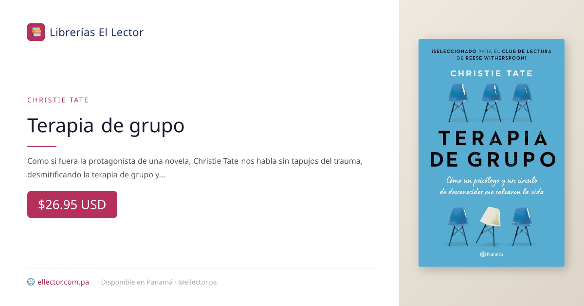 libro | Terapia de grupo | Christie Tate – Librerías El Lector Panamá