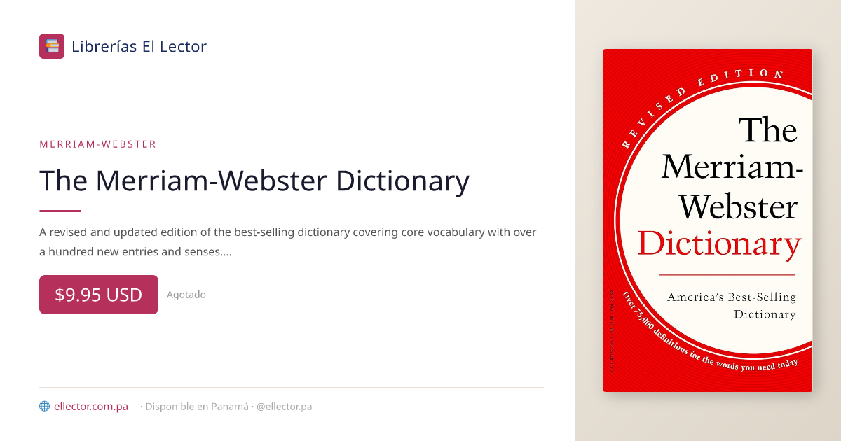 The Merriam-Webster Dictionary – Librerías El Lector Panamá