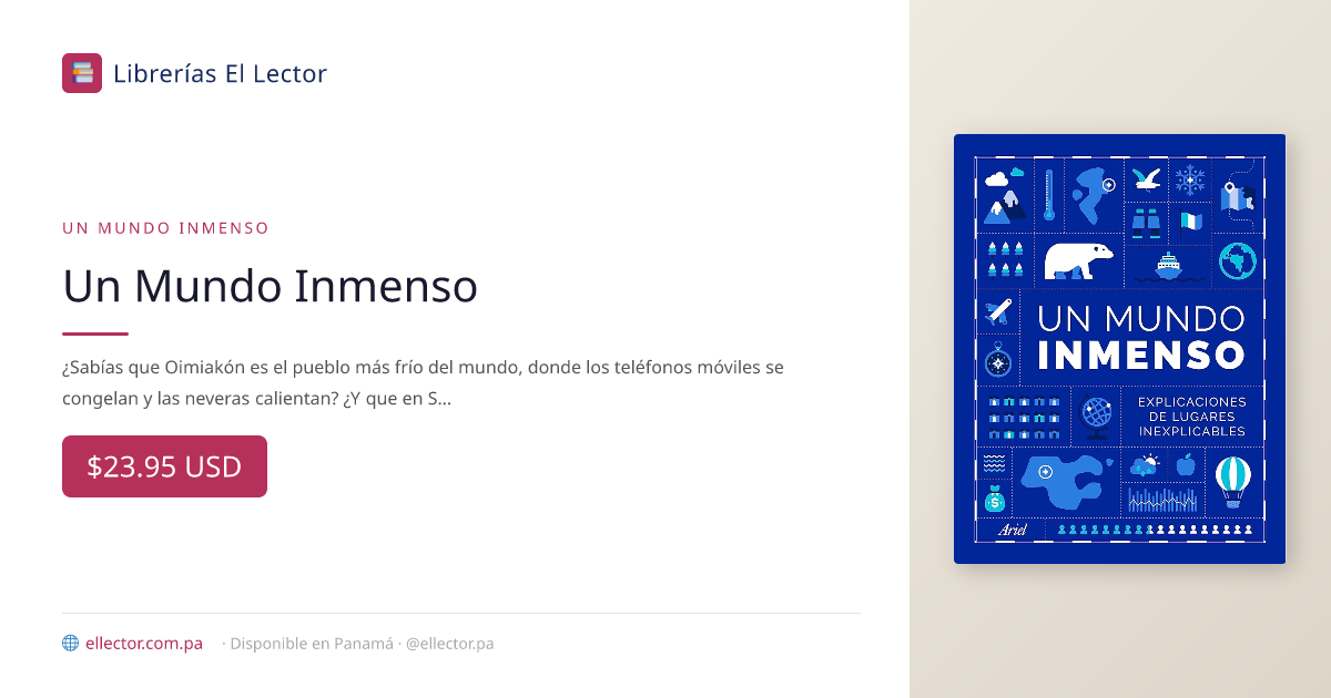 Un Mundo Inmenso – Librerías El Lector Panamá