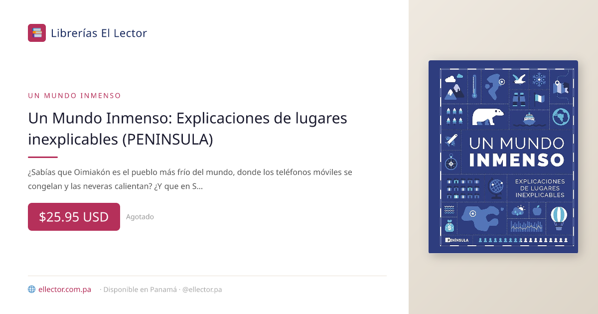 El Lector | Libro | Un Mundo Inmenso: Explicaciones de lugares ...